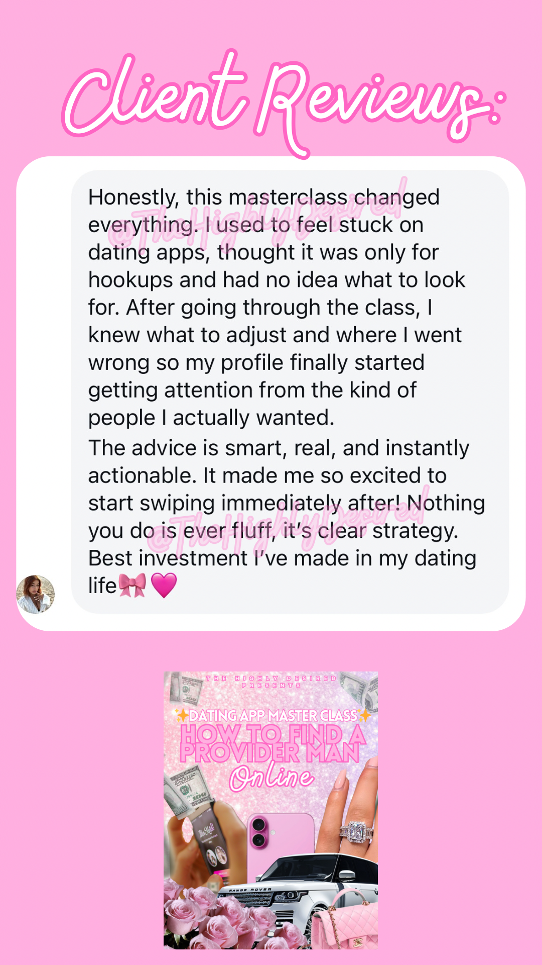 DATING APP MASTER CLASS (LIVE): HOW TO FIND PROVIDER MEN *ONLINE*
