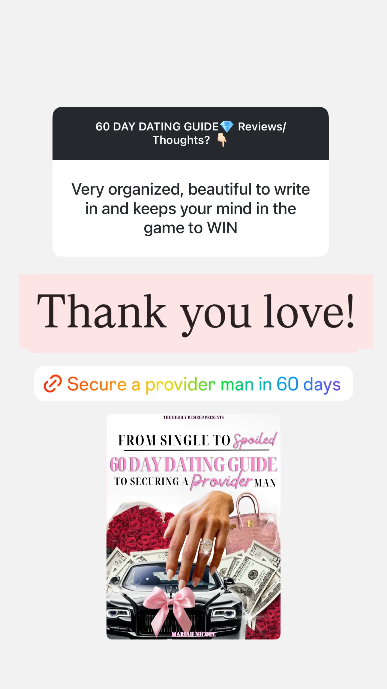 FROM SINGLE TO SPOILED: THE 60 DAY DATING GUIDE TO SECURING A PROVIDER MAN