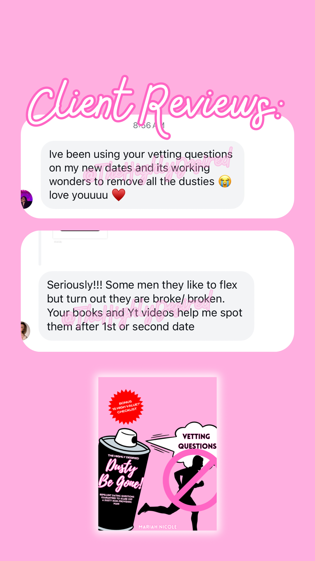"DUSTY BE GONE!" VETTING QUESTIONS